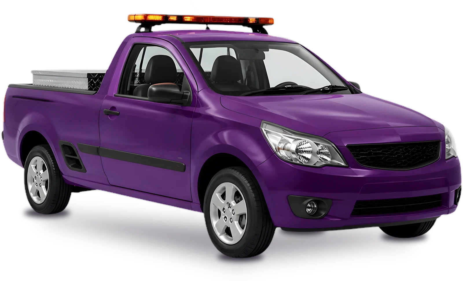 Picape roxa de auto socorro