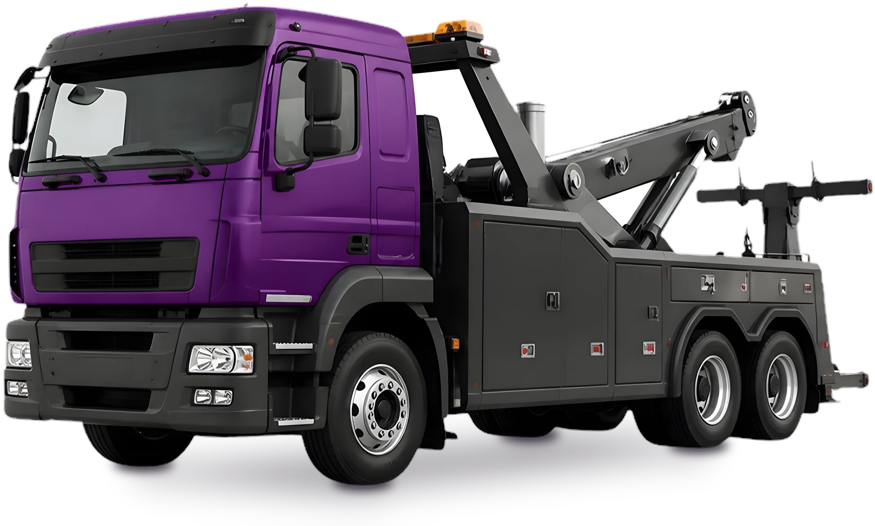 Guincho pesado roxo de cabine avançada