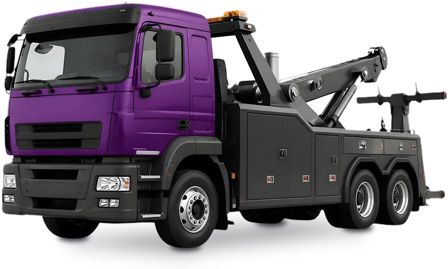Guincho pesado roxo de cabine avançada